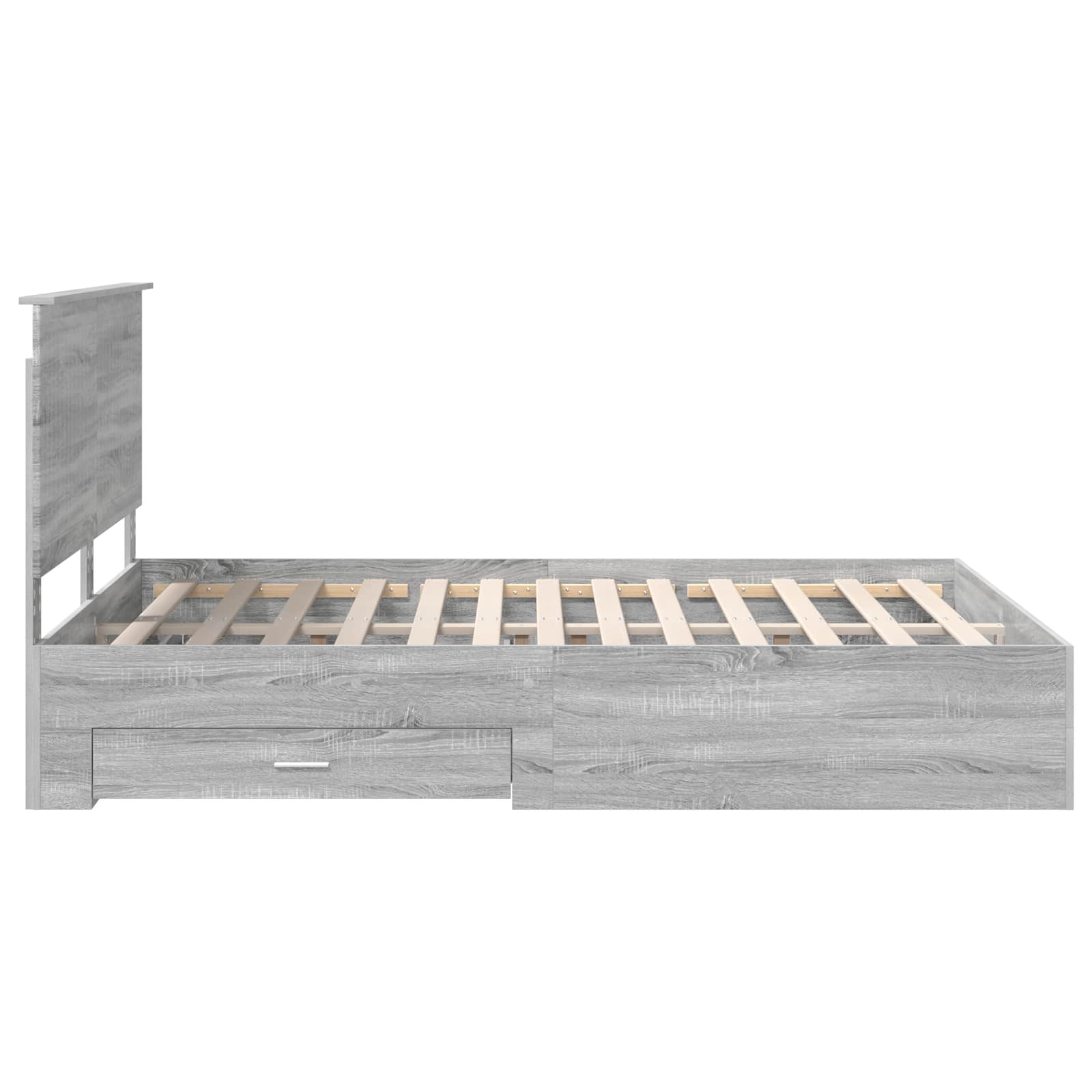 Bedframe met hoofdeinde Grijs Sonoma 150 x 200 cm Bewerkt hout