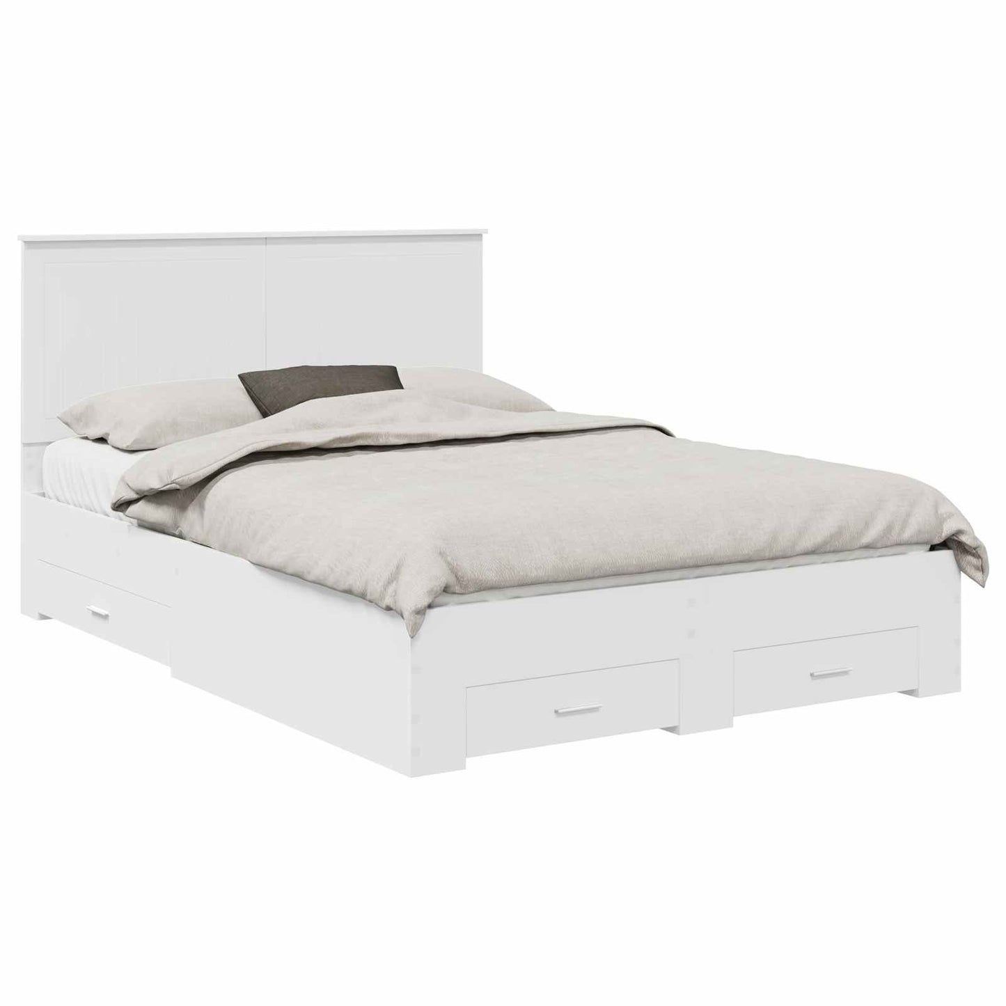Bedframe met hoofdeinde met lade Wit 140 x 200 cm Bewerkt hout