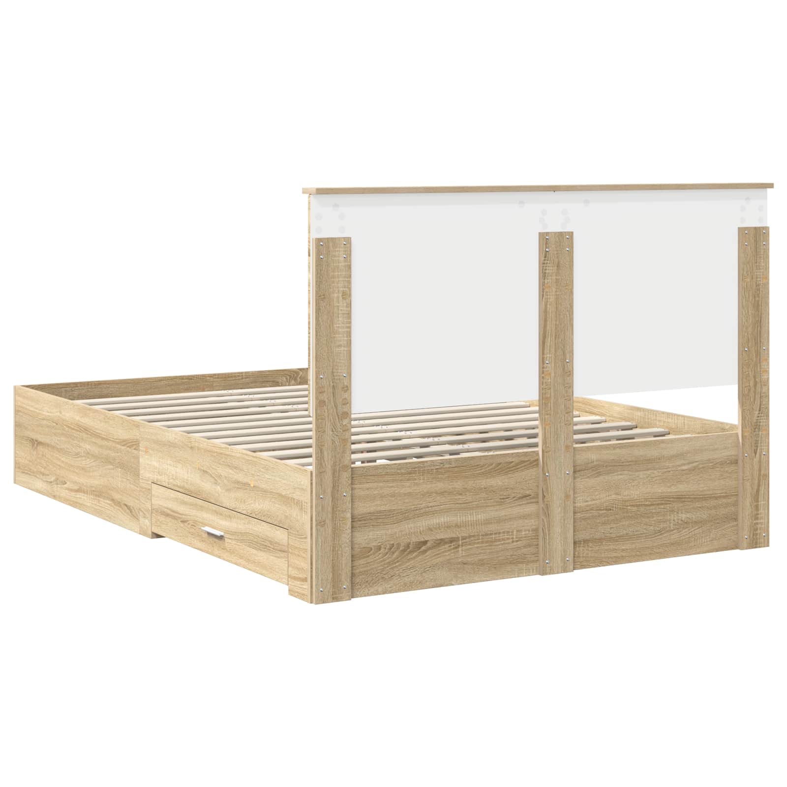 Bedframe met hoofdeinde Sonoma Eiken 140 x 200 cm Bewerkt hout