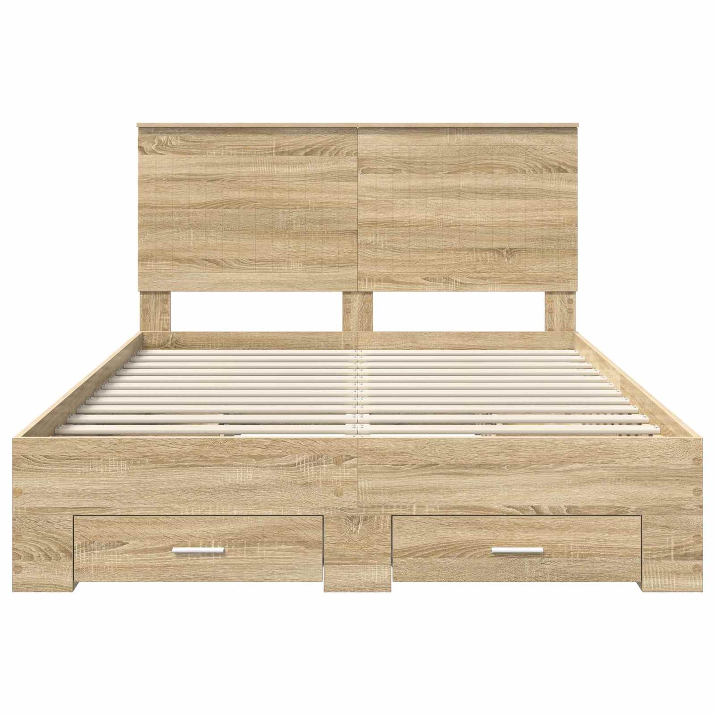Bedframe met hoofdeinde Sonoma Eiken 140 x 200 cm Bewerkt hout