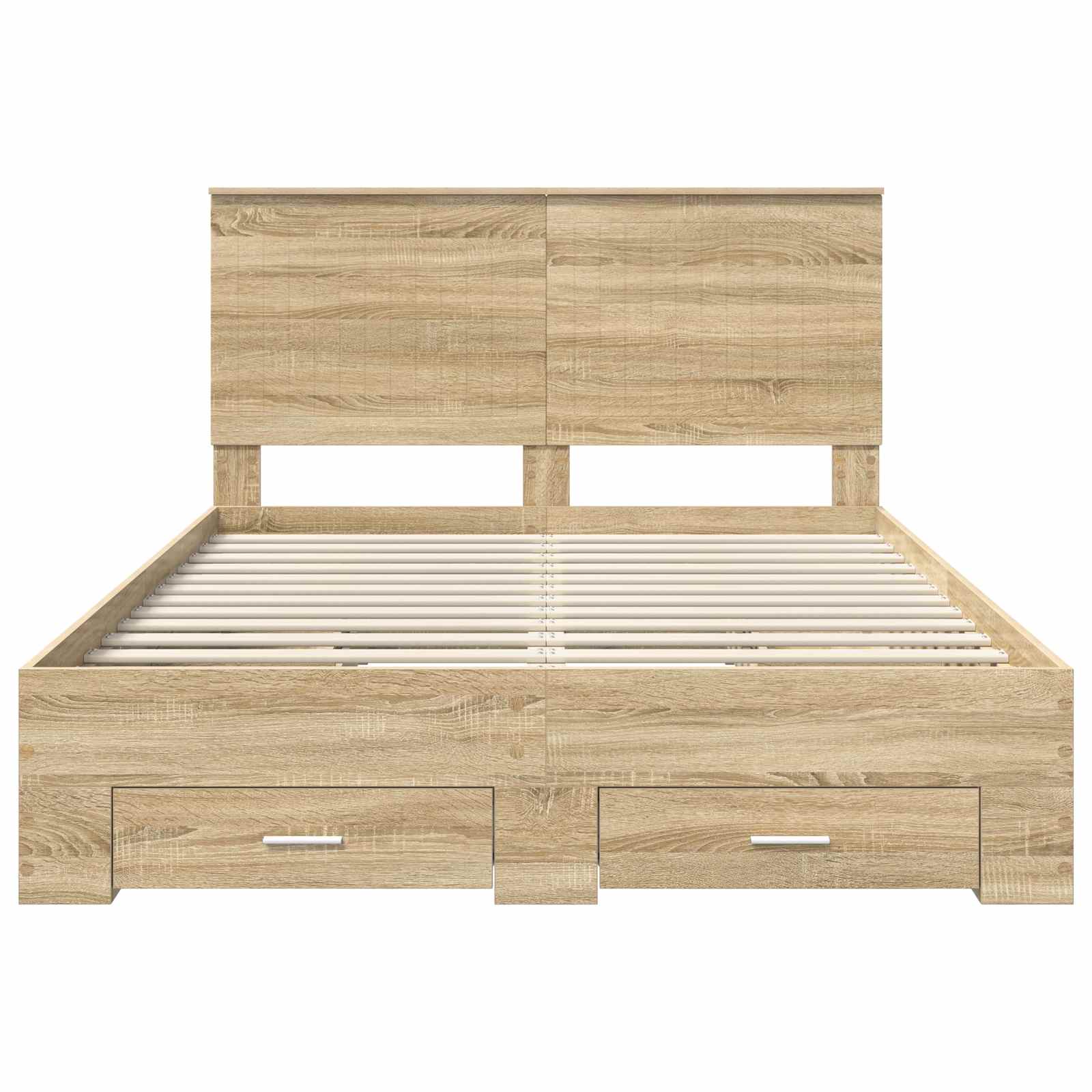 Bedframe met hoofdeinde Sonoma Eiken 140 x 200 cm Bewerkt hout