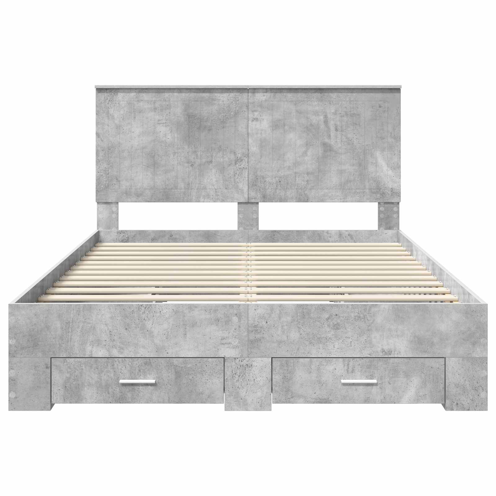 Bedframe met hoofdeinde Beton Grijs 140 x 200 cm Bewerkt hout