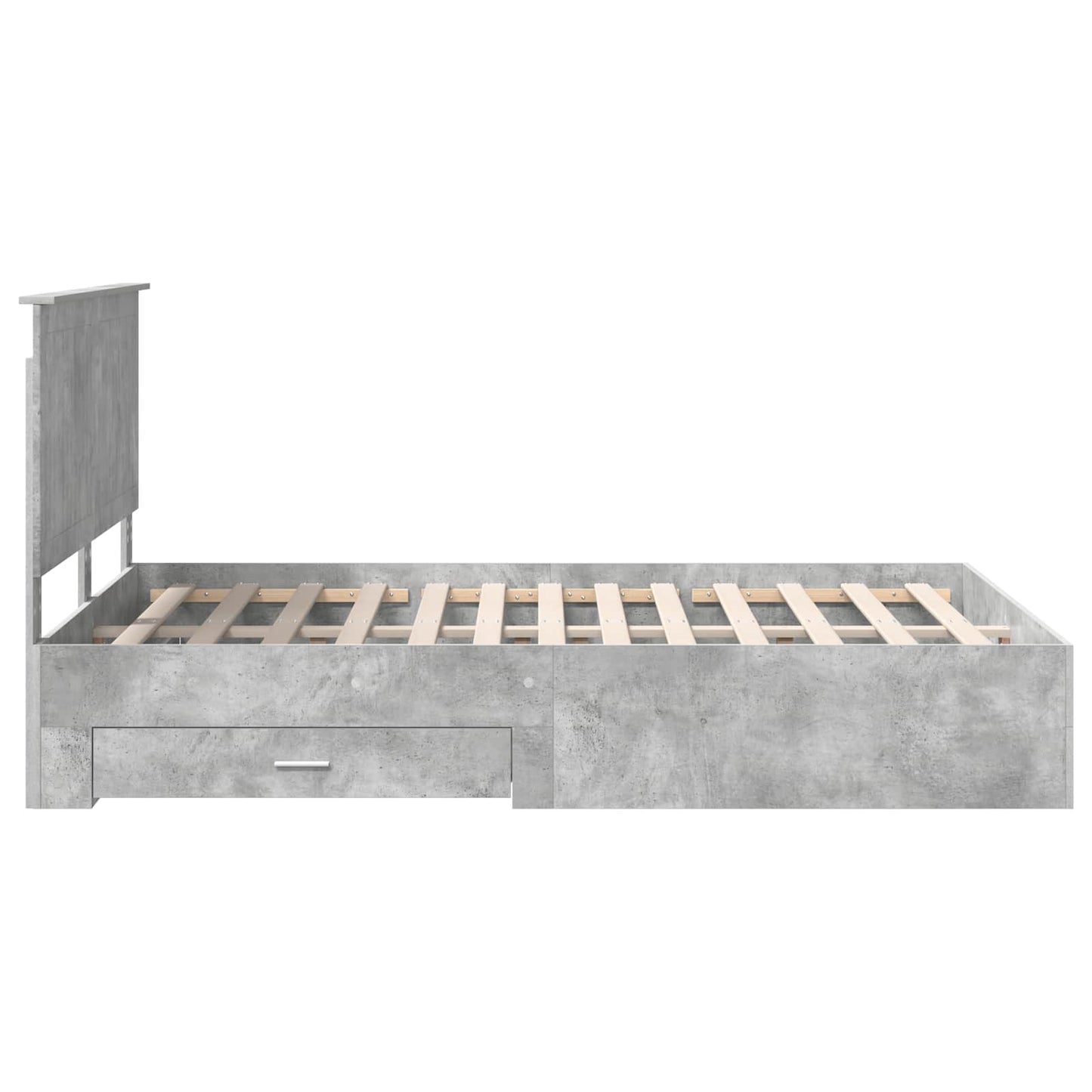 Bedframe met hoofdeinde Beton Grijs 140 x 200 cm Bewerkt hout