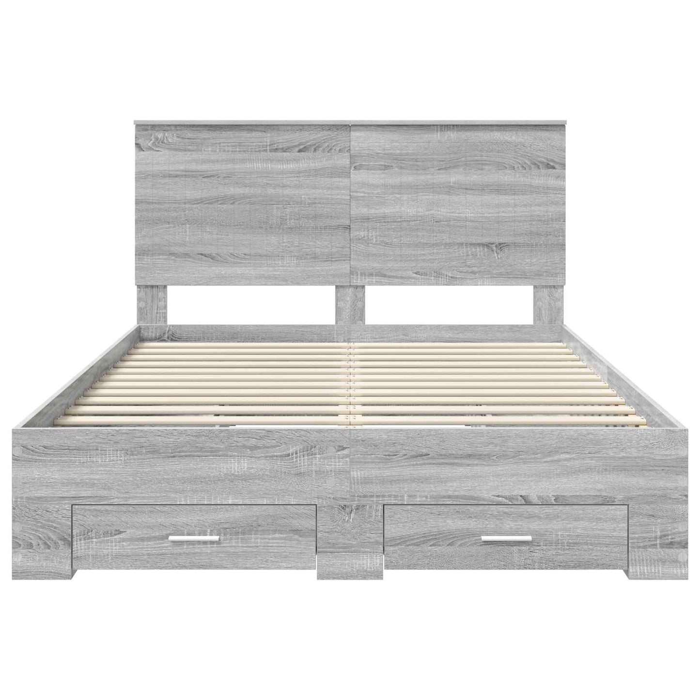 Bedframe met hoofdeinde Grijs Sonoma 140 x 200 cm Bewerkt hout