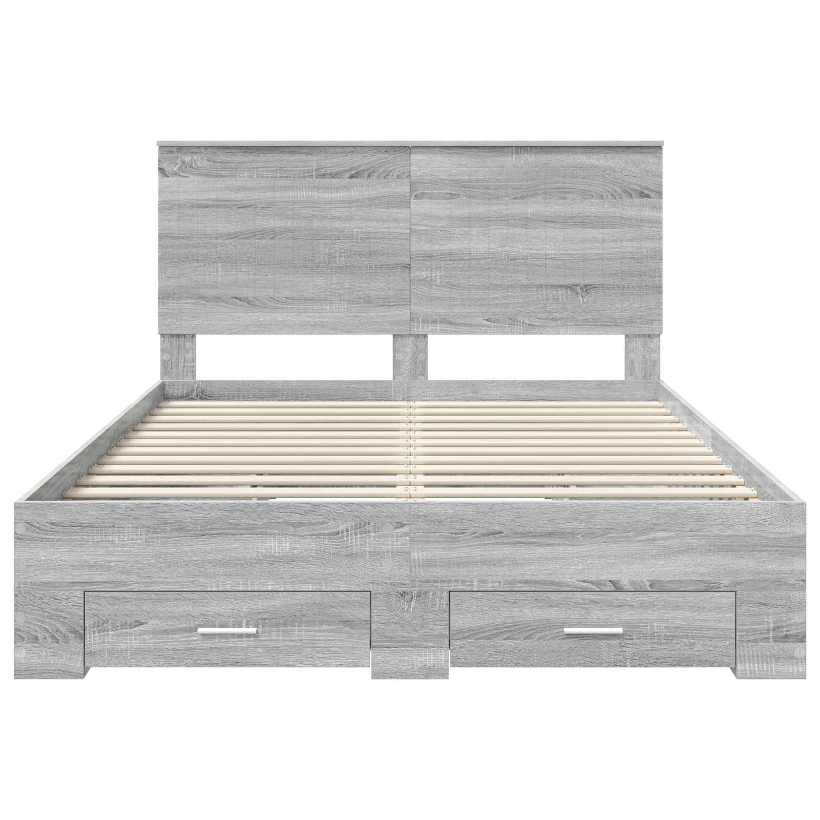 Bedframe met hoofdeinde Grijs Sonoma 140 x 200 cm Bewerkt hout