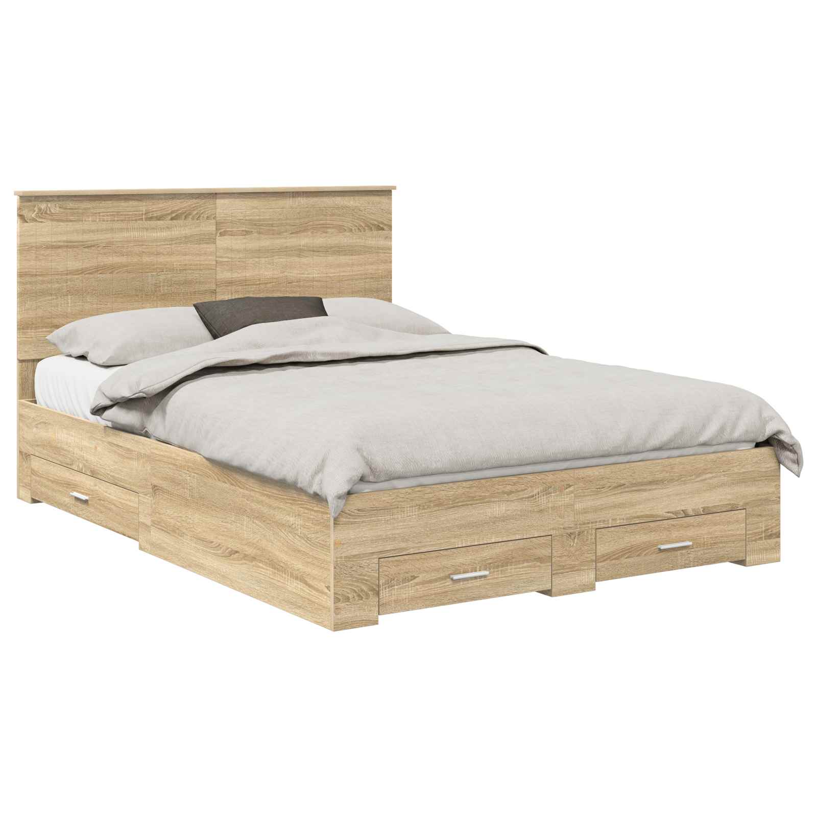 Bedframe met hoofdeinde Sonoma Eiken 140 x 190 cm Bewerkt hout