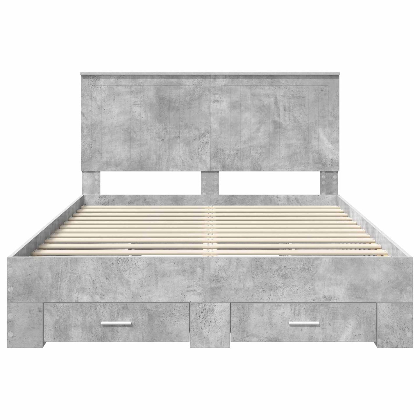 Bedframe met hoofdeinde Beton Grijs 140 x 190 cm Bewerkt hout