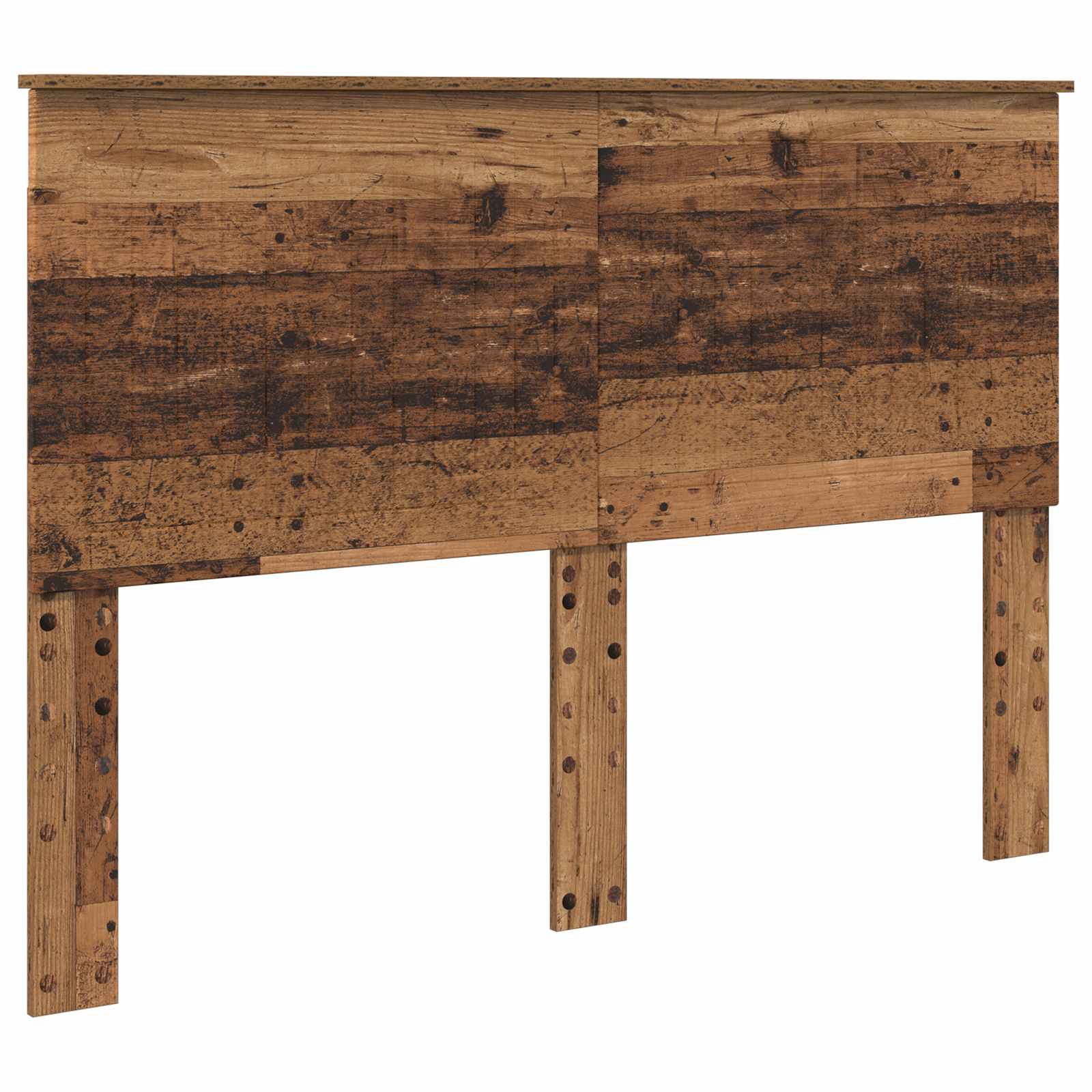 Bedframe met hoofdeinde Oudhout 140 x 190 cm Bewerkt hout