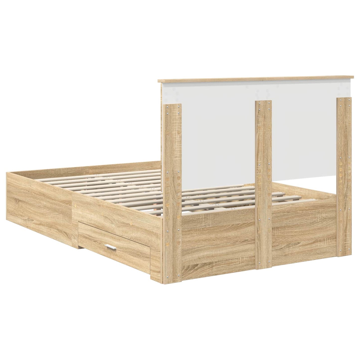 Bedframe met hoofdeinde Sonoma Eiken 120 x 200 cm Bewerkt hout