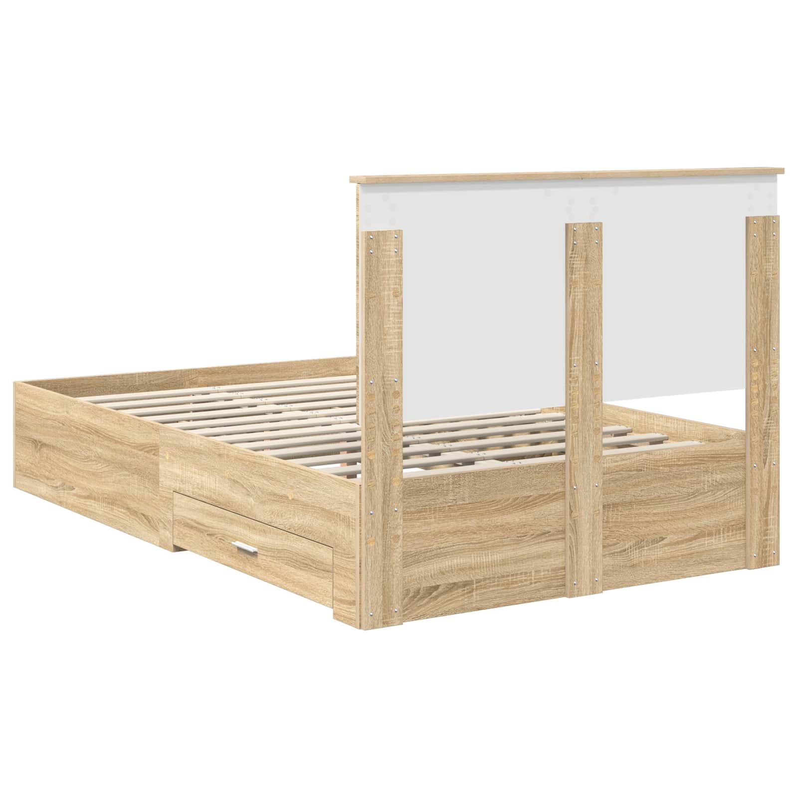 Bedframe met hoofdeinde Sonoma Eiken 120 x 200 cm Bewerkt hout