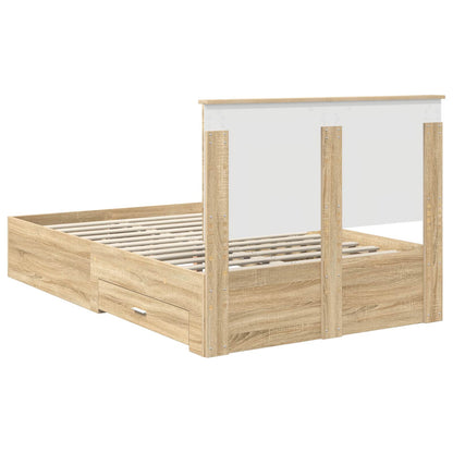 Bedframe met hoofdeinde Sonoma Eiken 120 x 200 cm Bewerkt hout