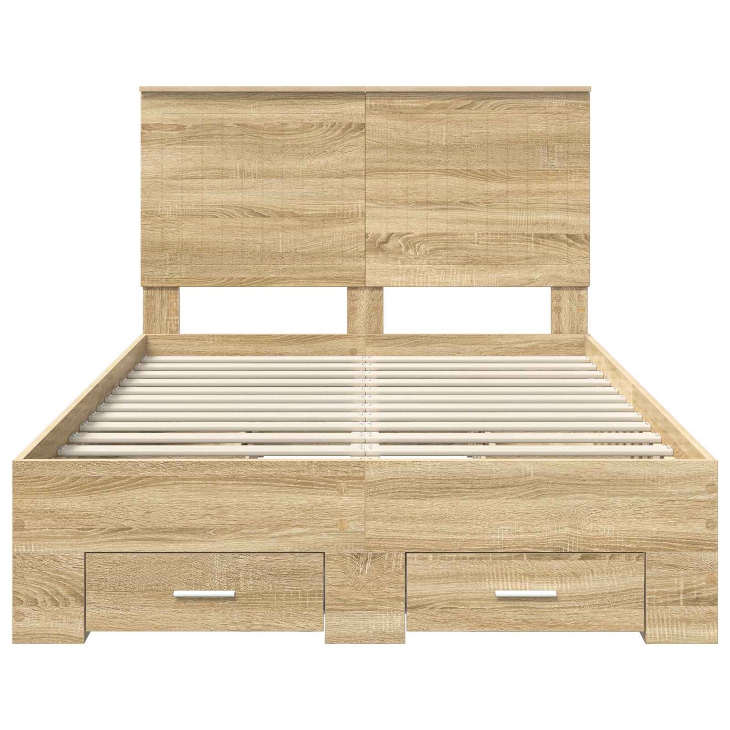 Bedframe met hoofdeinde Sonoma Eiken 120 x 200 cm Bewerkt hout