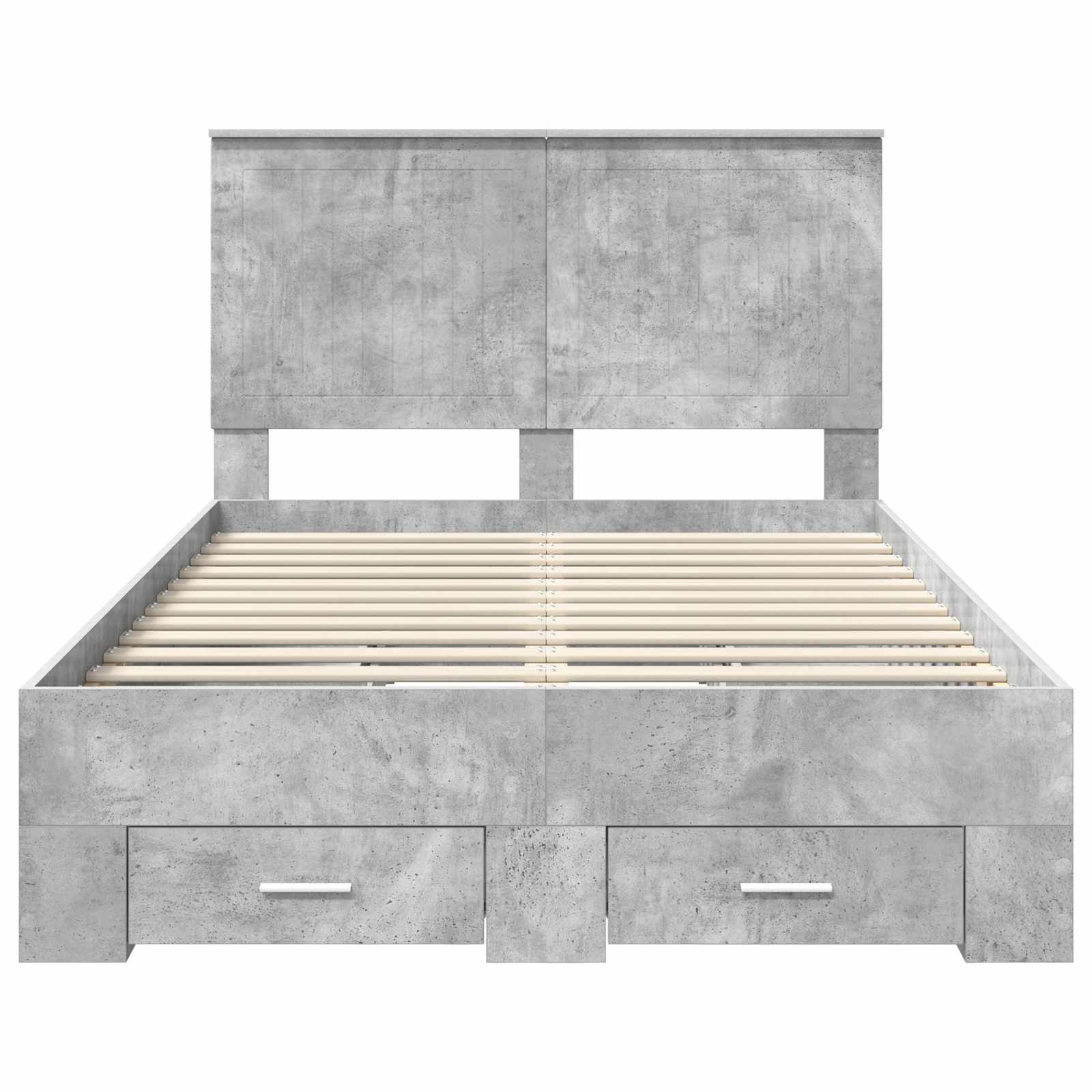 Bedframe met hoofdeinde Beton Grijs 120 x 200 cm Bewerkt hout