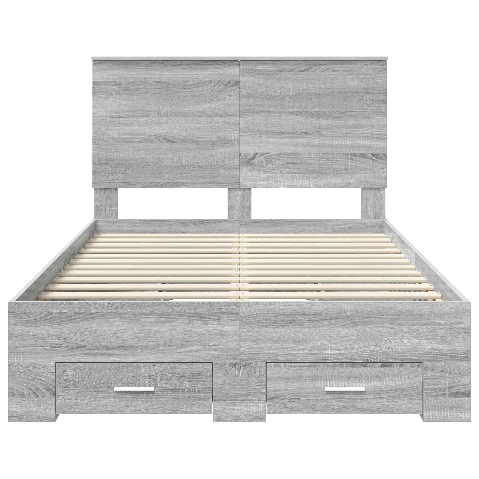 Bedframe met hoofdeinde Grijs Sonoma 120 x 200 cm Bewerkt hout