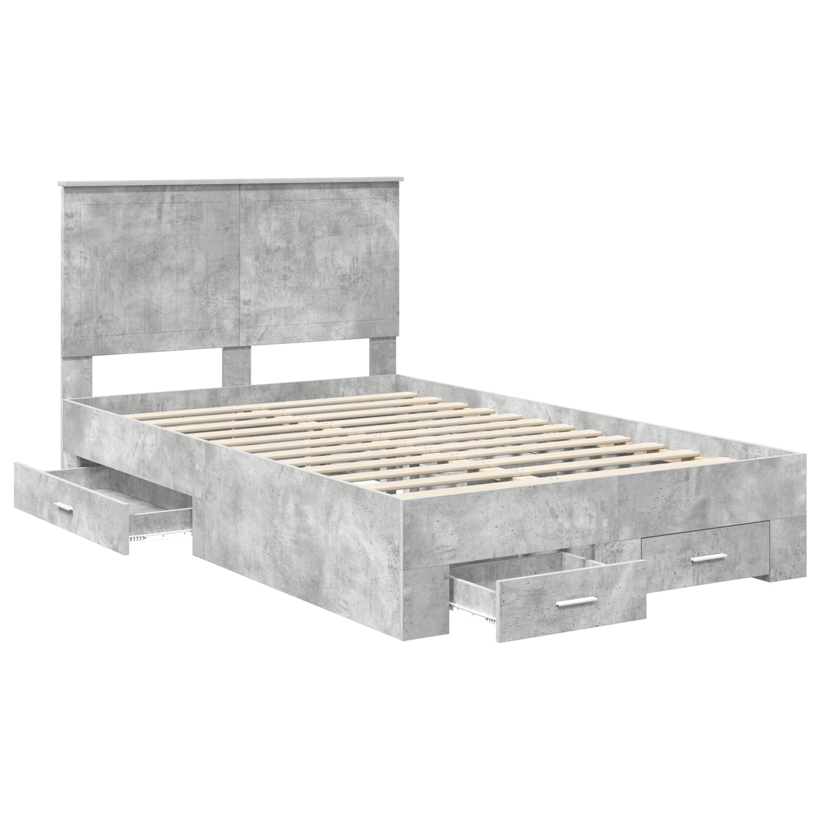 Bedframe met hoofdeinde Beton Grijs 120 x 190 cm Bewerkt hout