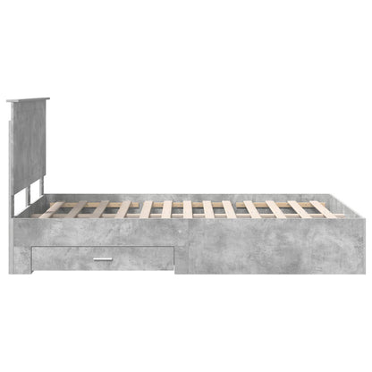 Bedframe met hoofdeinde Beton Grijs 120 x 190 cm Bewerkt hout
