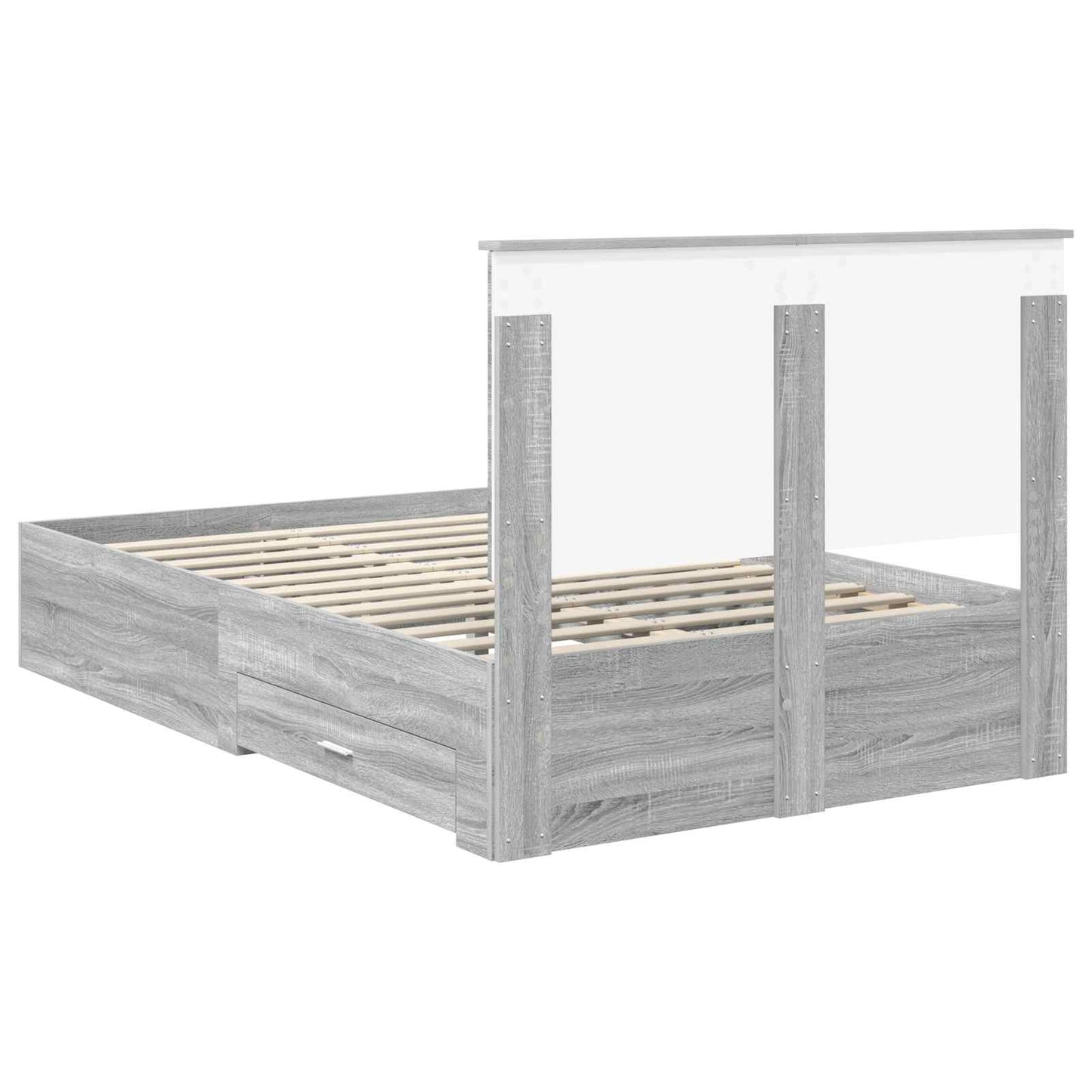 Bedframe met hoofdeinde Grijs Sonoma 120 x 190 cm Bewerkt hout