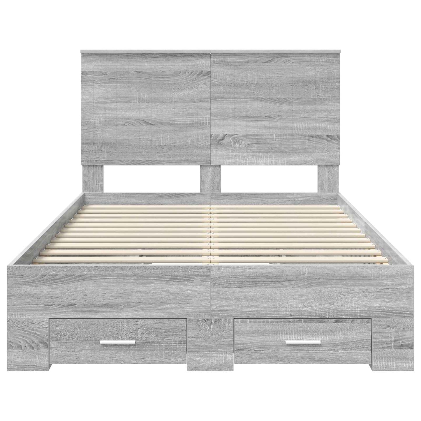 Bedframe met hoofdeinde Grijs Sonoma 120 x 190 cm Bewerkt hout
