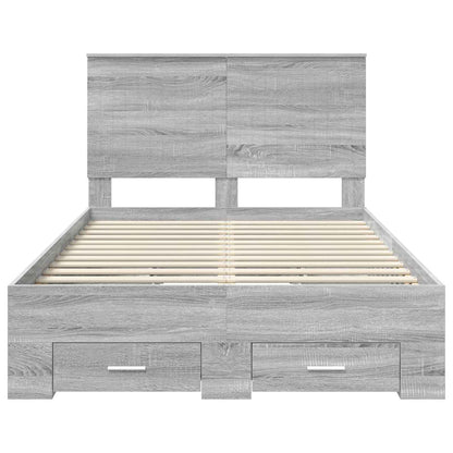 Bedframe met hoofdeinde Grijs Sonoma 120 x 190 cm Bewerkt hout