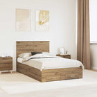 Bed frame with headboard Artisan Oak 120 x 190 cm Engineered wood