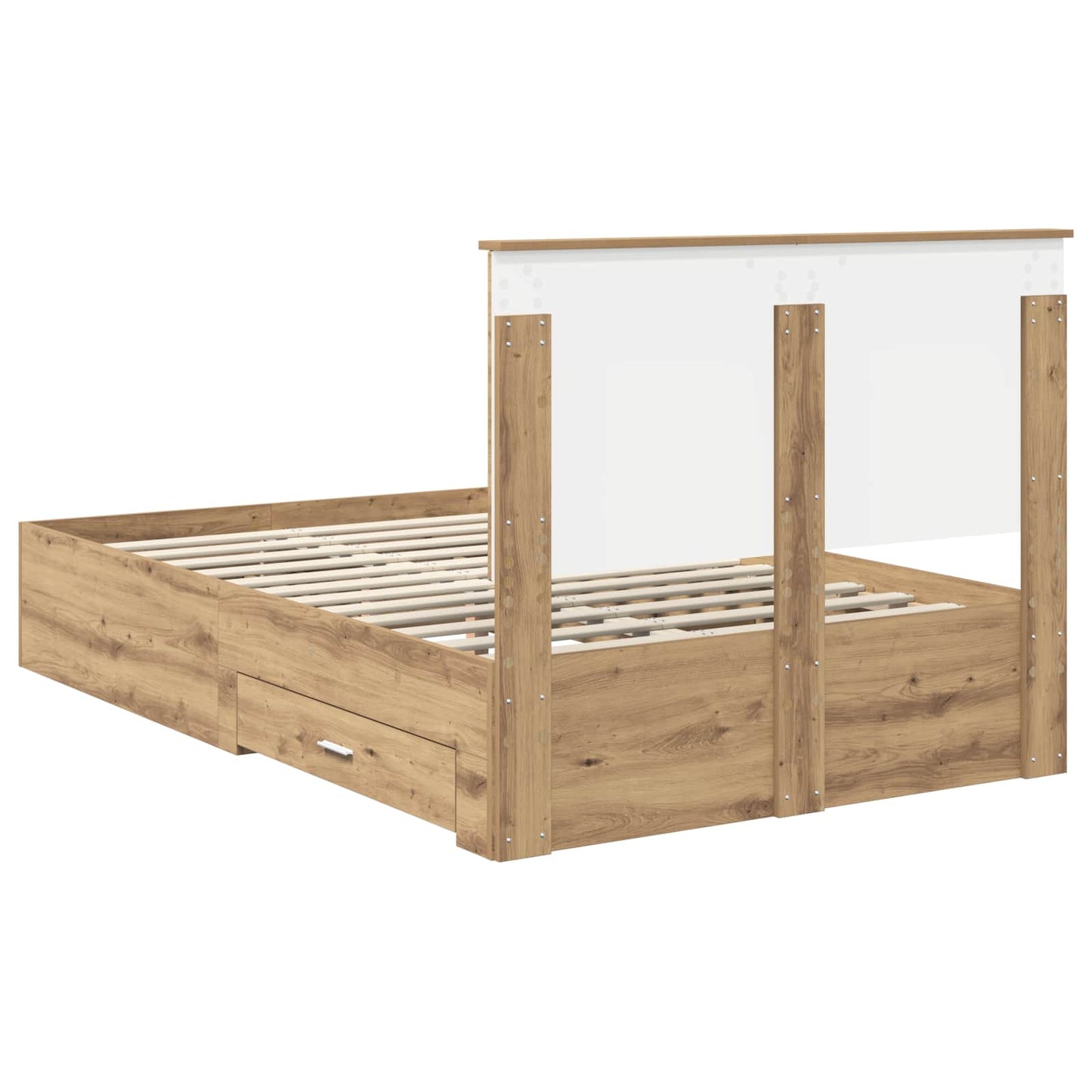Bedframe met hoofdeinde Artisan Eiken 120 x 190 cm Bewerkt hout