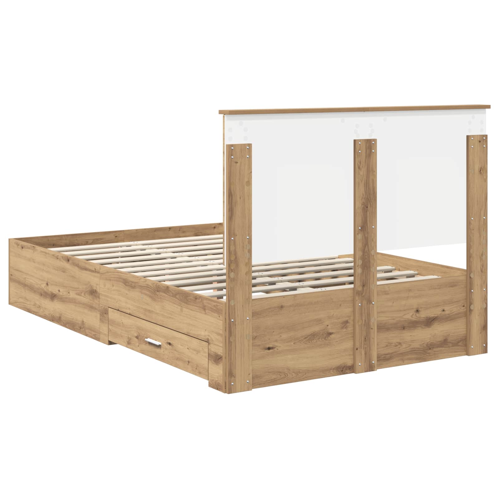 Bedframe met hoofdeinde Artisan Eiken 120 x 190 cm Bewerkt hout