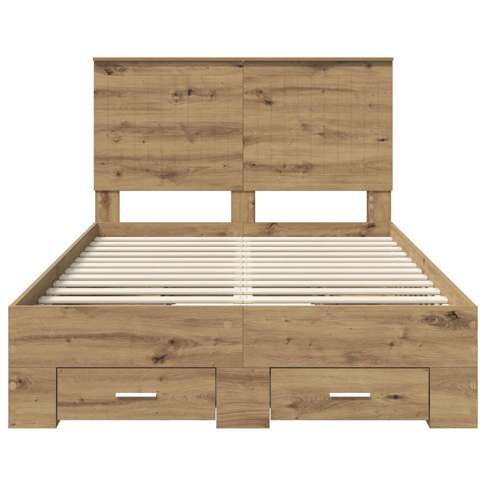 Bedframe met hoofdeinde Artisan Eiken 120 x 190 cm Bewerkt hout