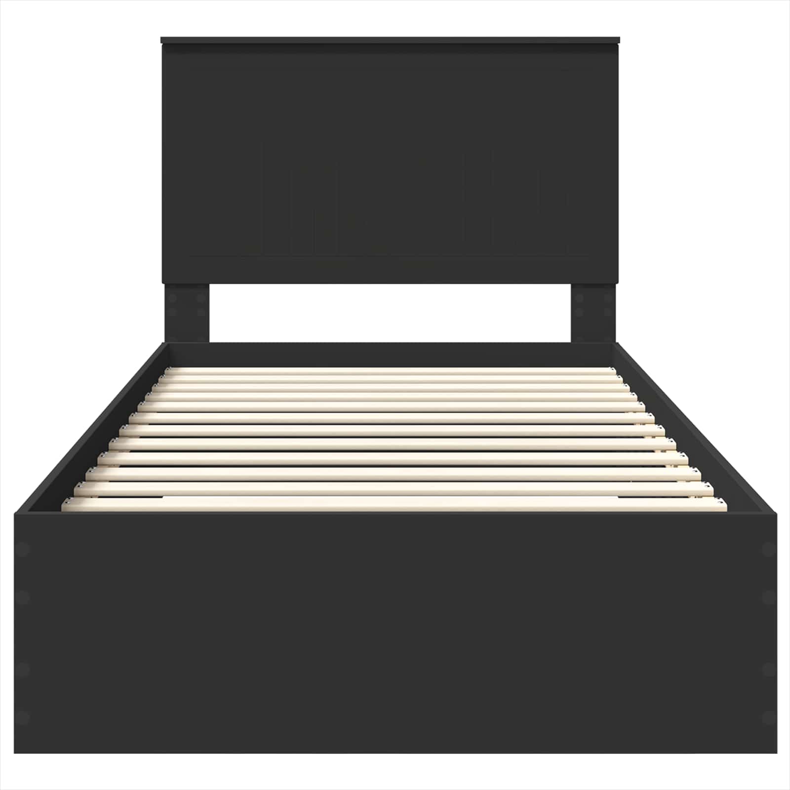 Bedframe met lade Zwart en Zilver 100 x 200 cm Bewerkt hout