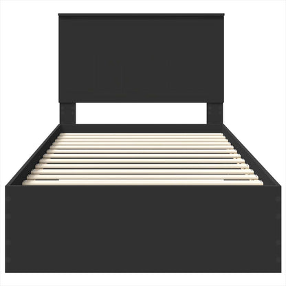 Bedframe met lade Zwart en Zilver 100 x 200 cm Bewerkt hout