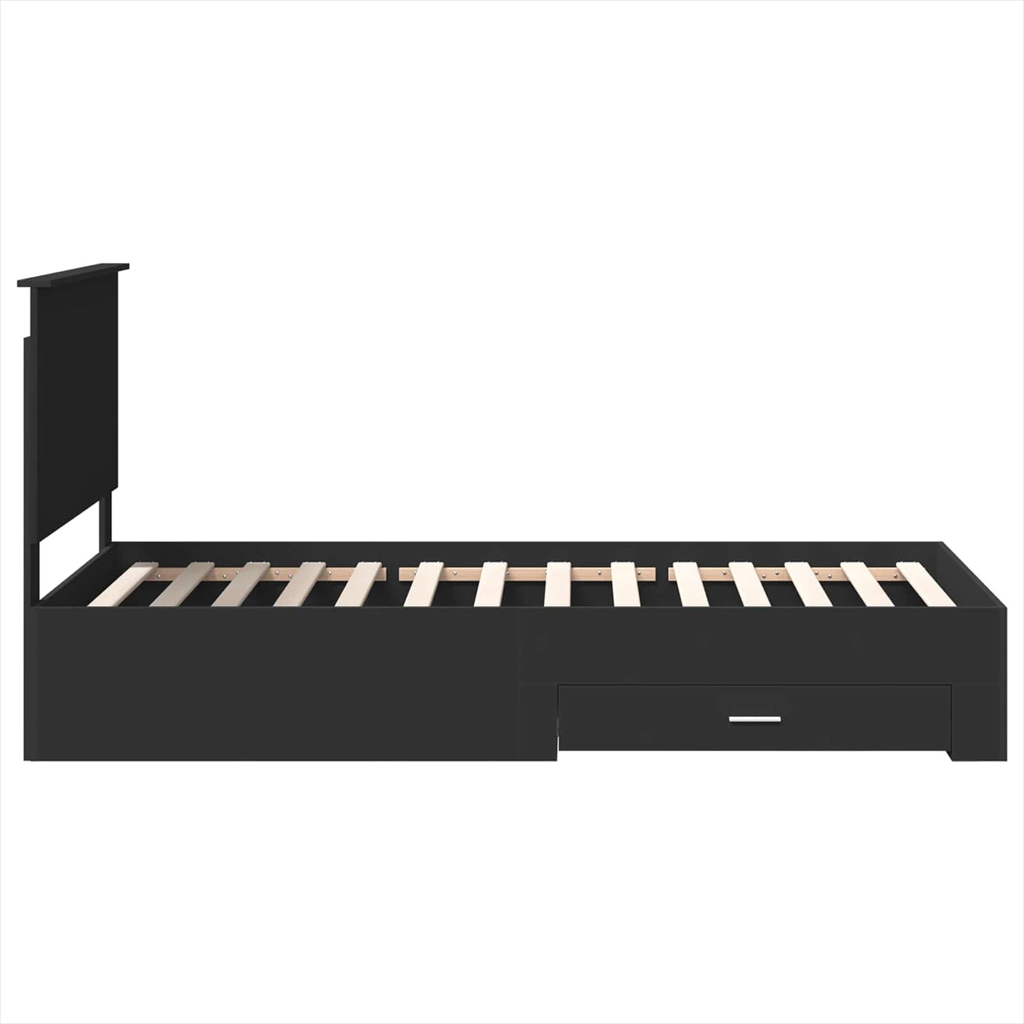 Bedframe met lade Zwart en Zilver 100 x 200 cm Bewerkt hout