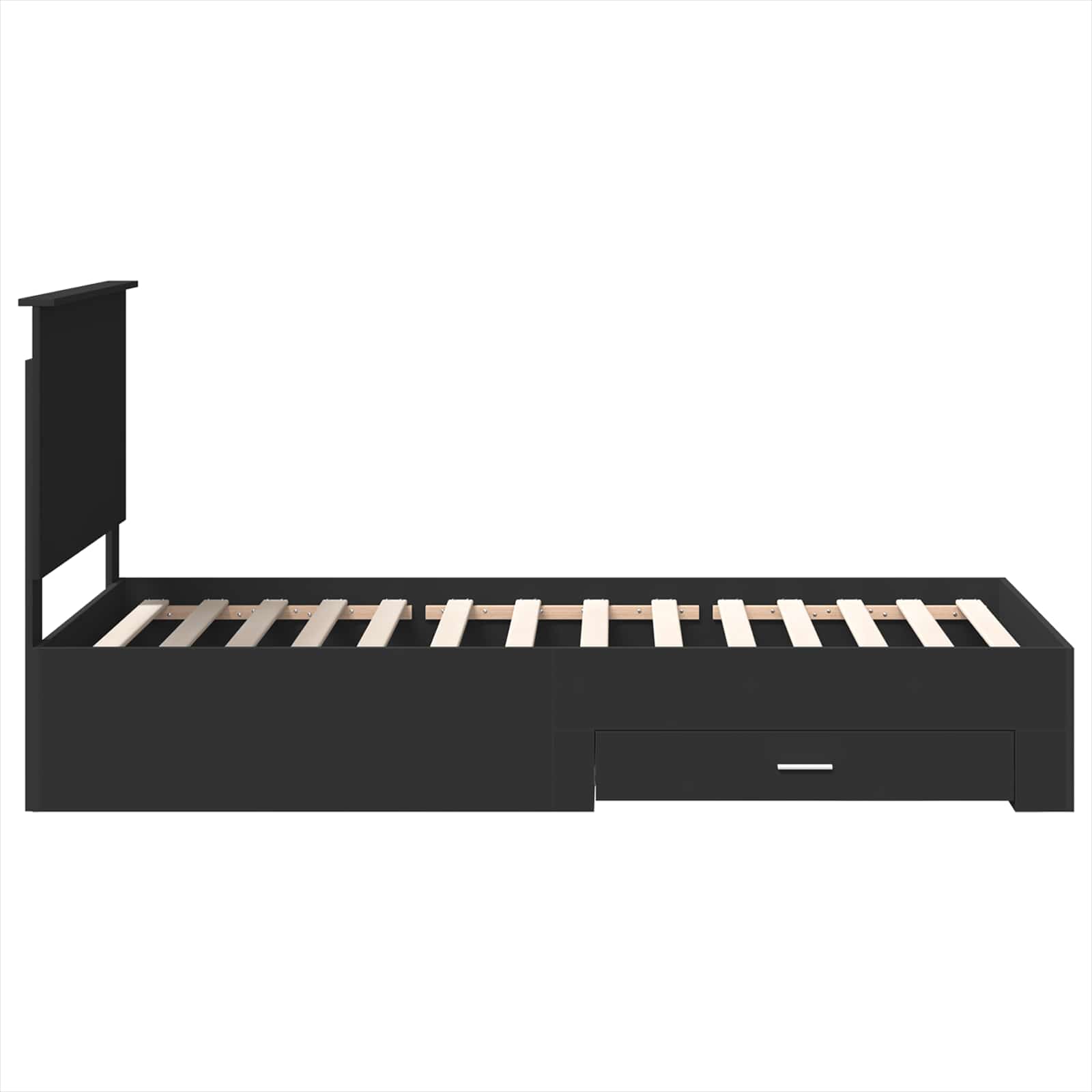 Bedframe met lade Zwart en Zilver 100 x 200 cm Bewerkt hout