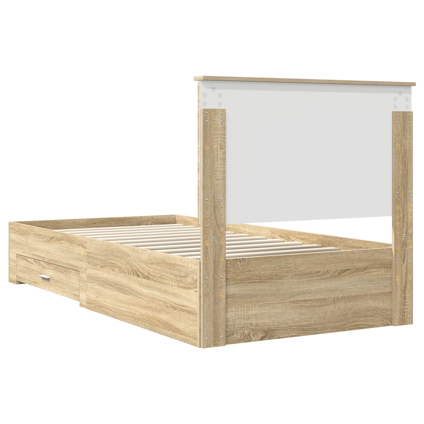 Bedframe met hoofdeinde Sonoma Eiken 100 x 200 cm Bewerkt hout