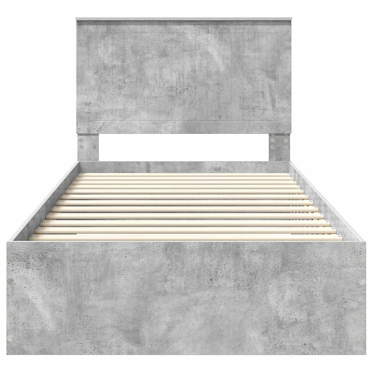 Bedframe met hoofdeinde Beton Grijs 100 x 200 cm Bewerkt hout