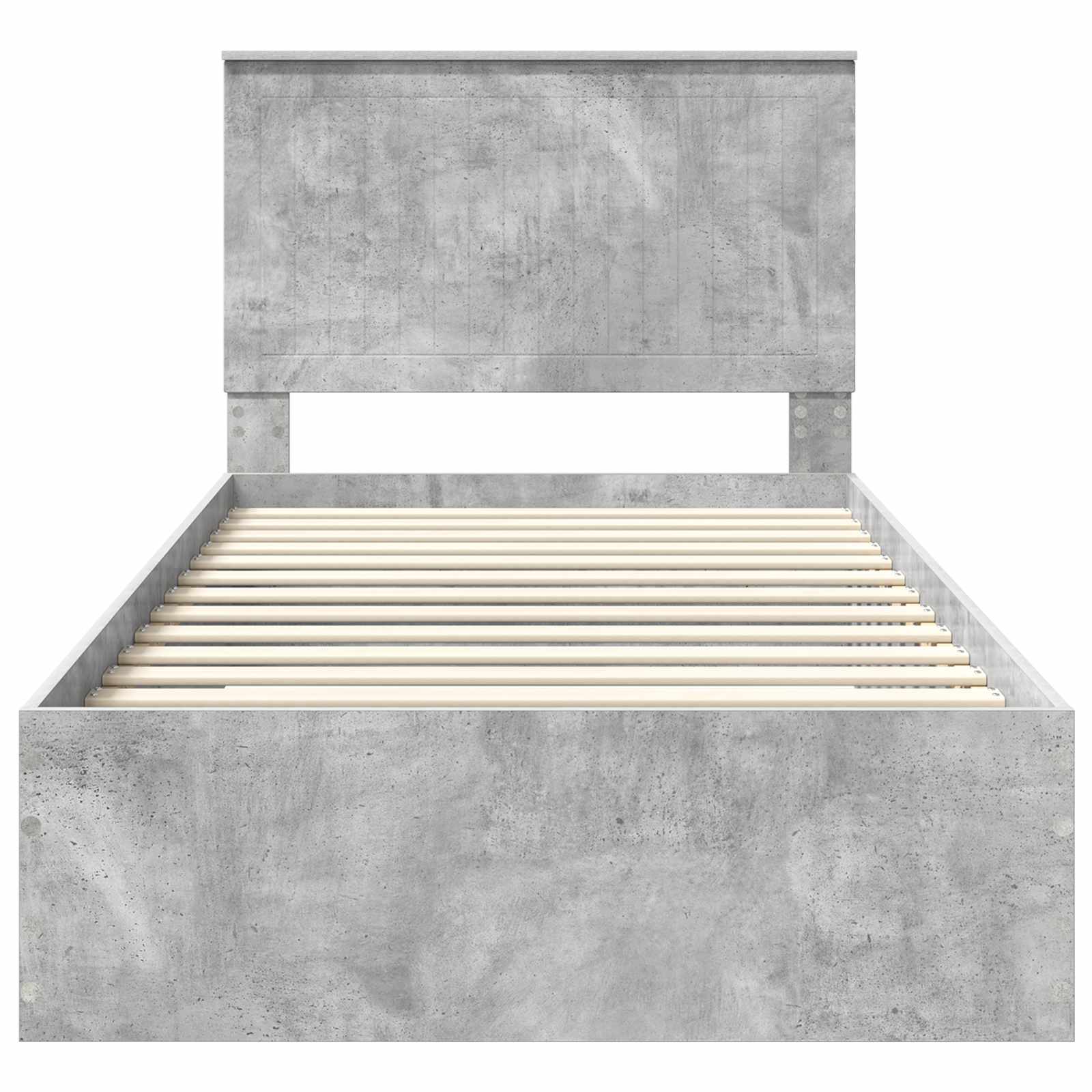 Bedframe met hoofdeinde Beton Grijs 100 x 200 cm Bewerkt hout