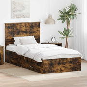 Bedframe 100x200 cm gerookt eiken spaanplaat