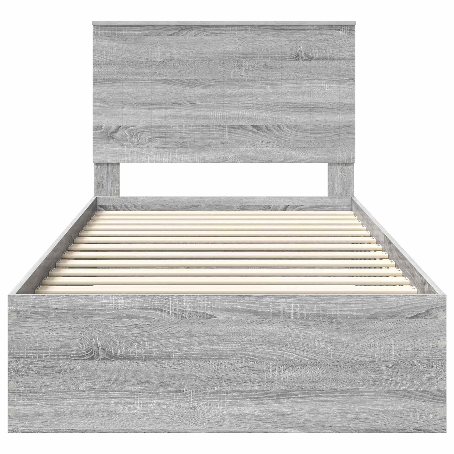 Bedframe met hoofdeinde Grijs Sonoma 100 x 200 cm Bewerkt hout