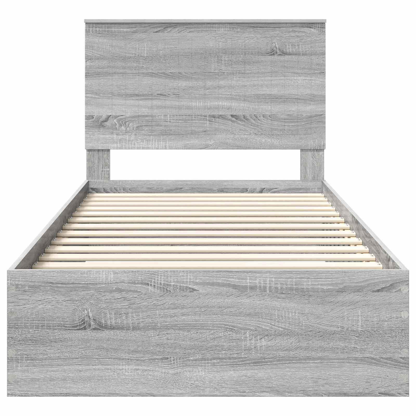 Bedframe met hoofdeinde Grijs Sonoma 100 x 200 cm Bewerkt hout