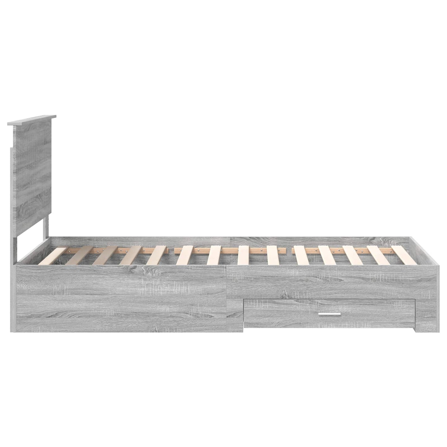 Bedframe met hoofdeinde Grijs Sonoma 100 x 200 cm Bewerkt hout
