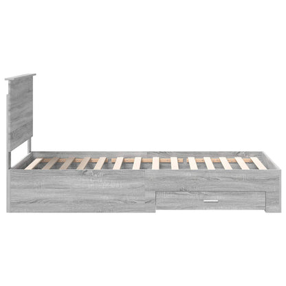 Bedframe met hoofdeinde Grijs Sonoma 100 x 200 cm Bewerkt hout