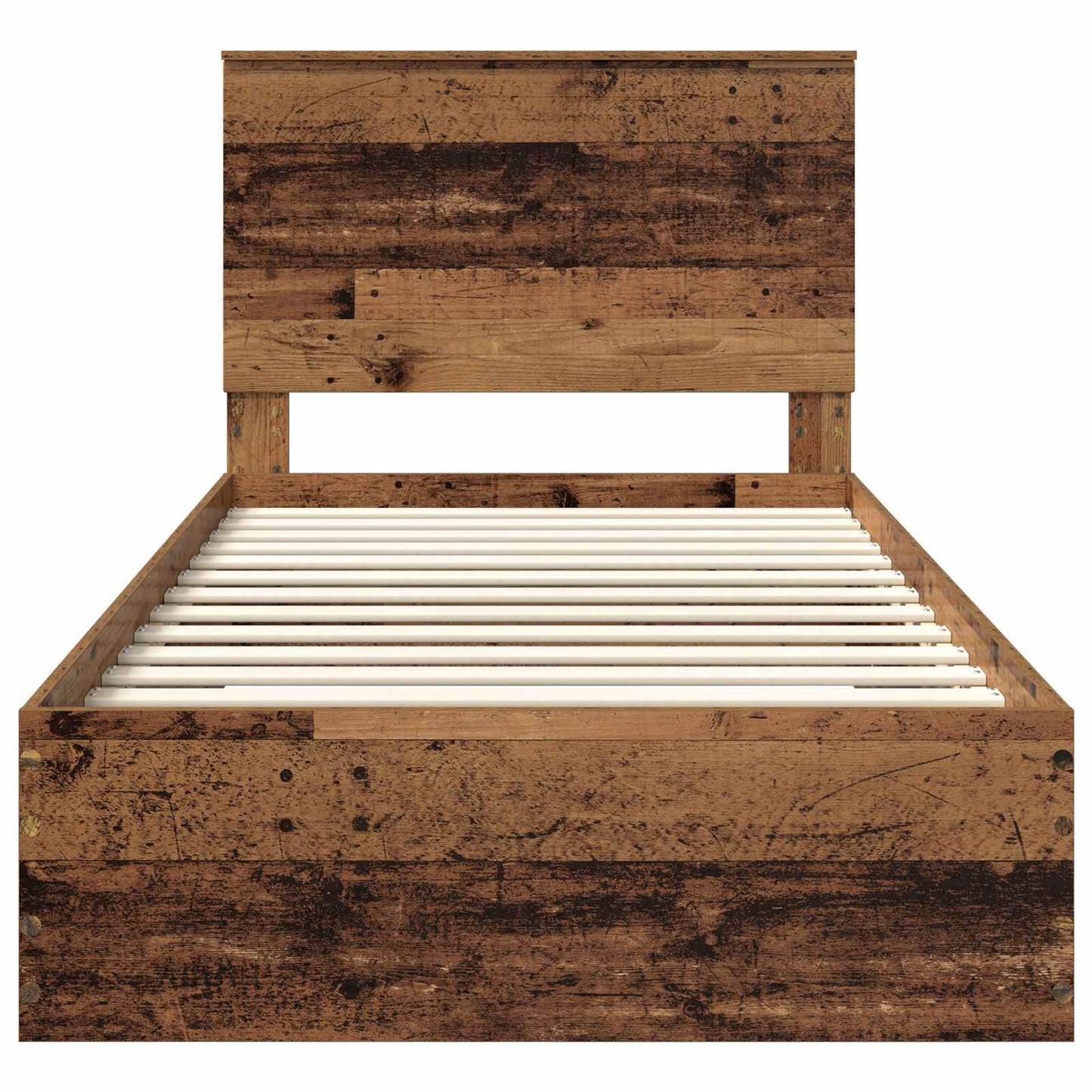 Bedframe met hoofdeinde Oudhout 100 x 200 cm Bewerkt hout