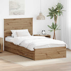 Bed frame with headboard Artisan Oak 100 x 200 cm Engineered wood