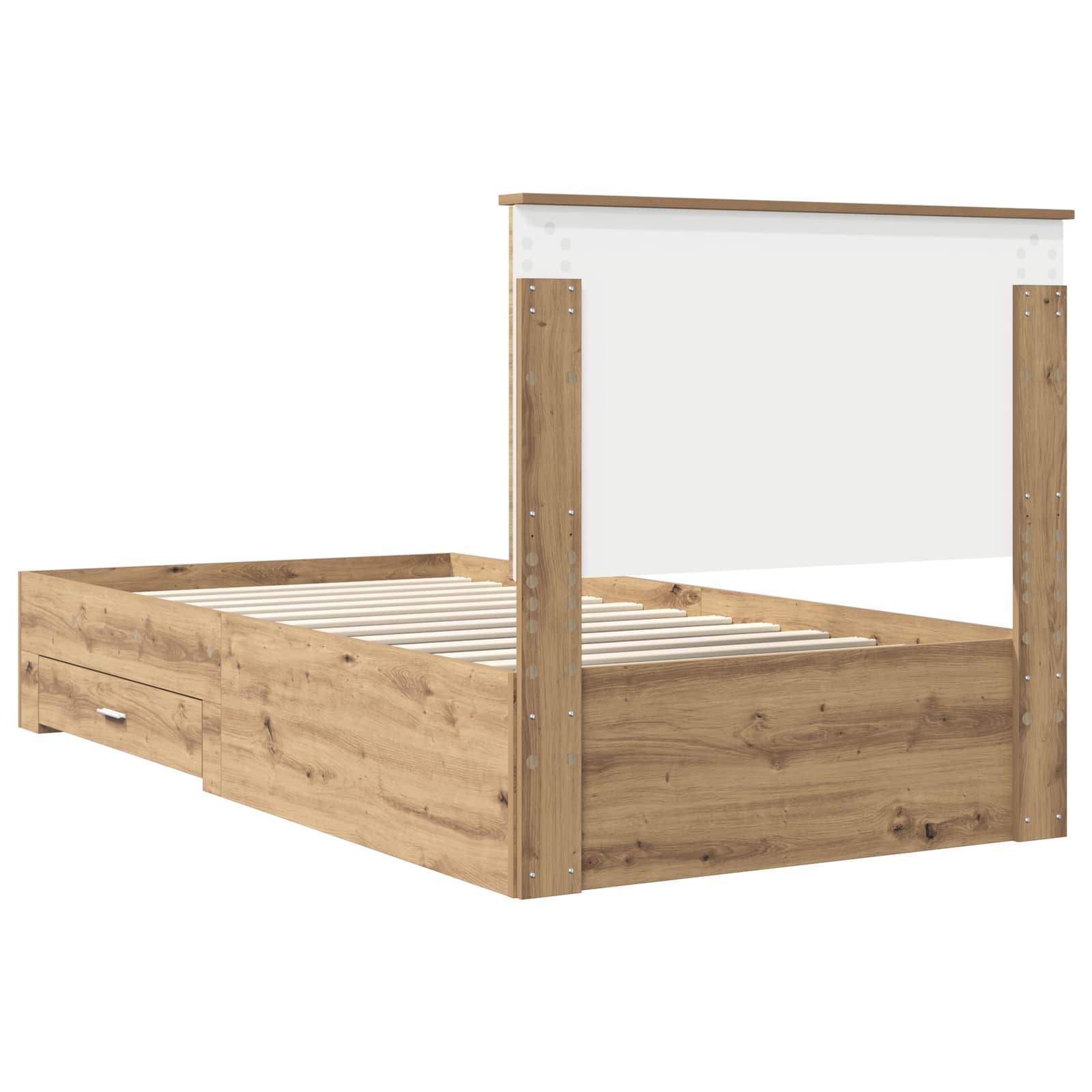 Bedframe met hoofdeinde Artisan Eiken 100 x 200 cm Bewerkt hout