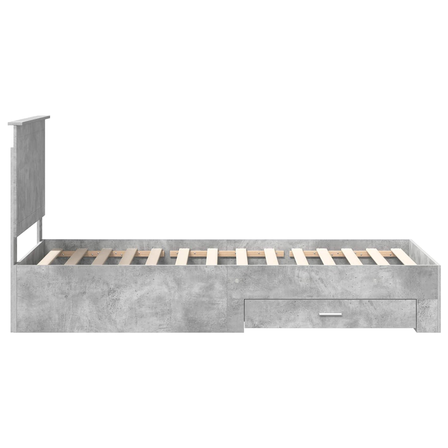 Bedframe met hoofdeinde Beton Grijs 90 x 200 cm Bewerkt hout