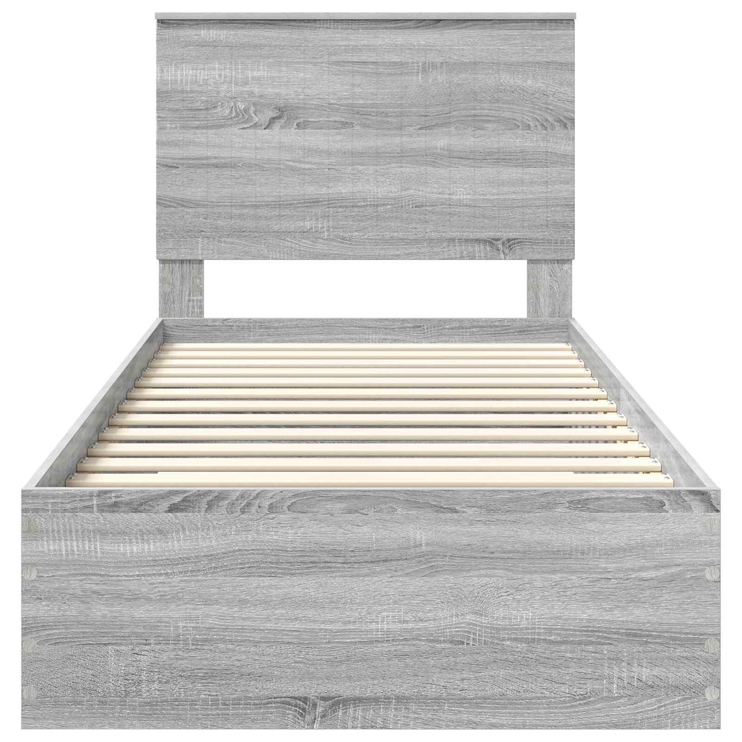 Bedframe met hoofdeinde Grijs Sonoma 90 x 200 cm Bewerkt hout