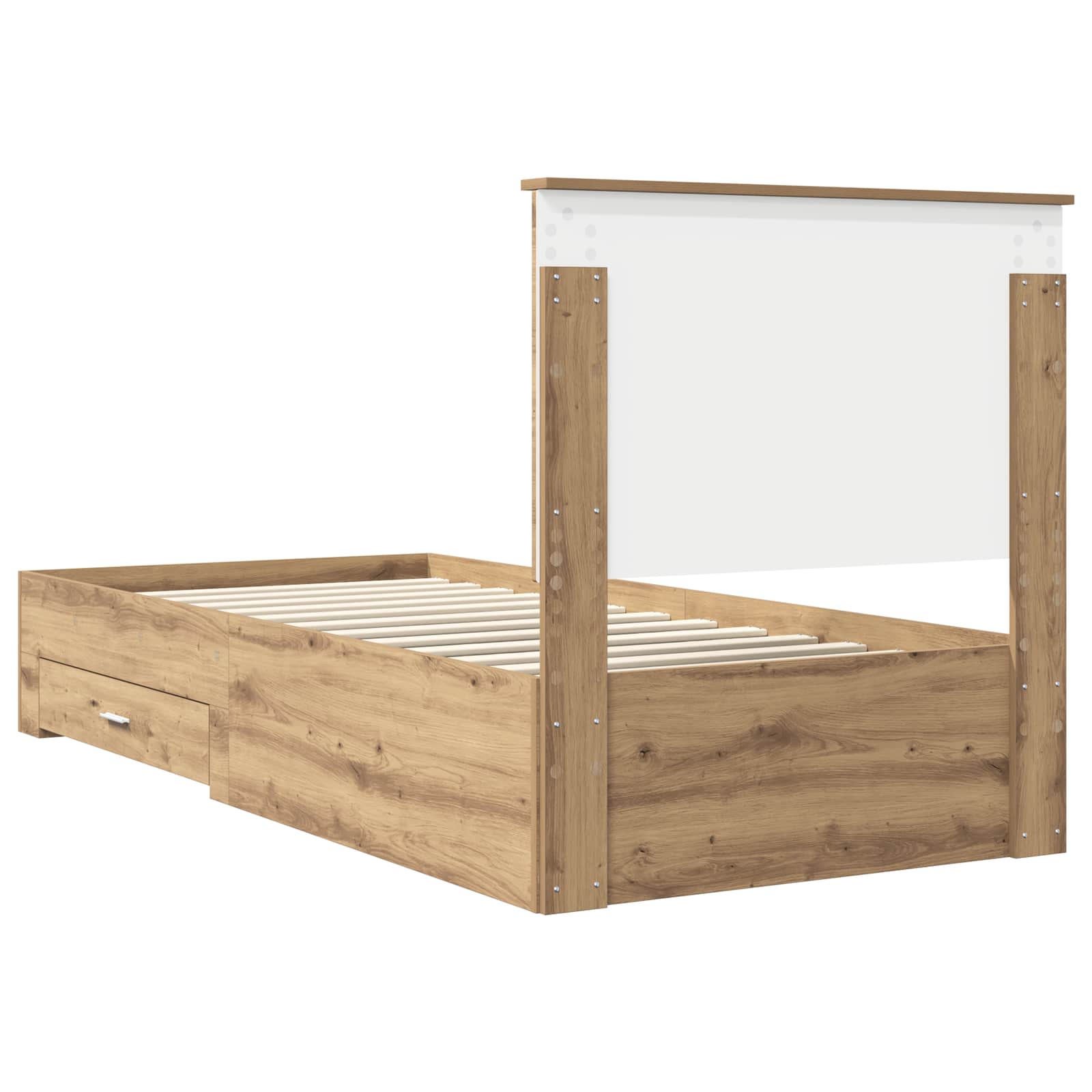 Bedframe met hoofdeinde Artisan Eiken 90 x 200 cm Bewerkt hout