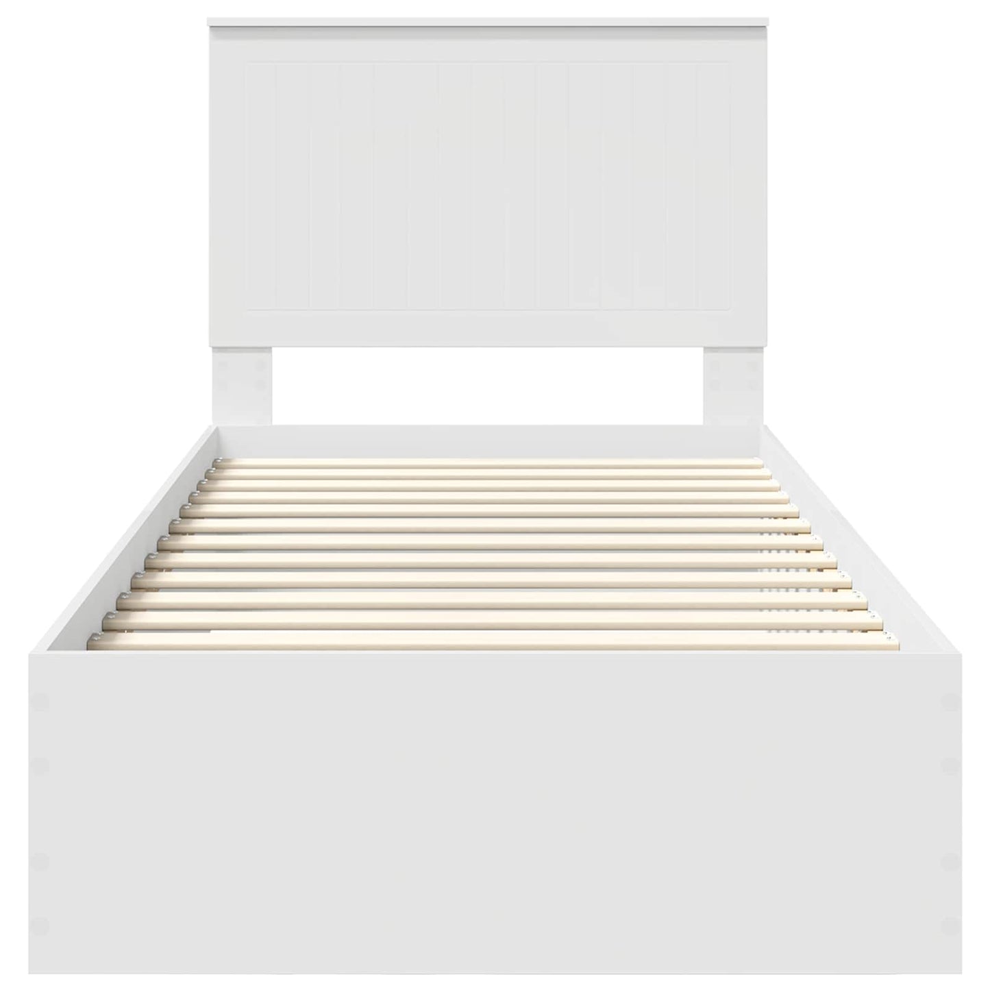 Bedframe met hoofdeinde met lade Wit 90 x 190 cm Bewerkt hout