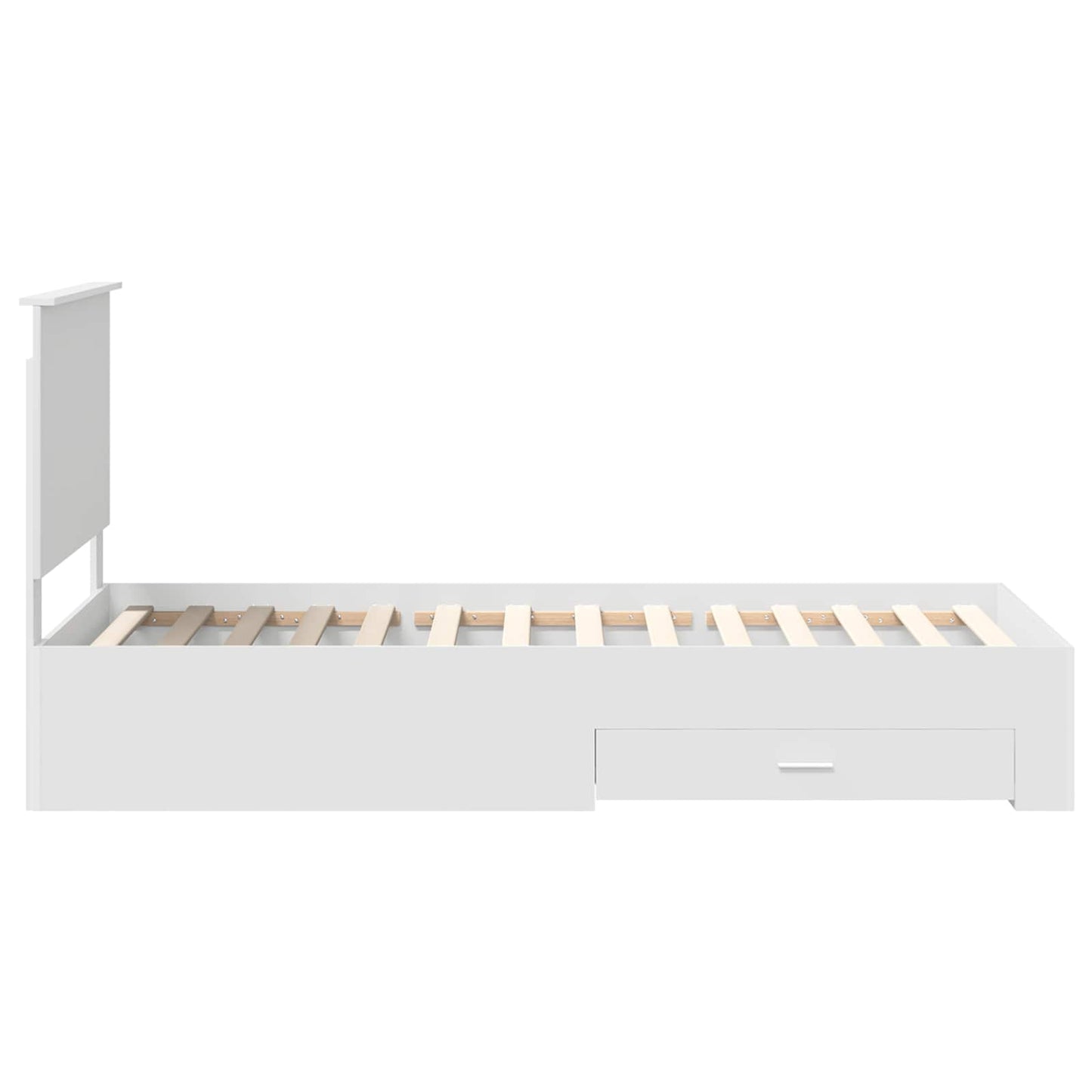 Bedframe met hoofdeinde met lade Wit 90 x 190 cm Bewerkt hout