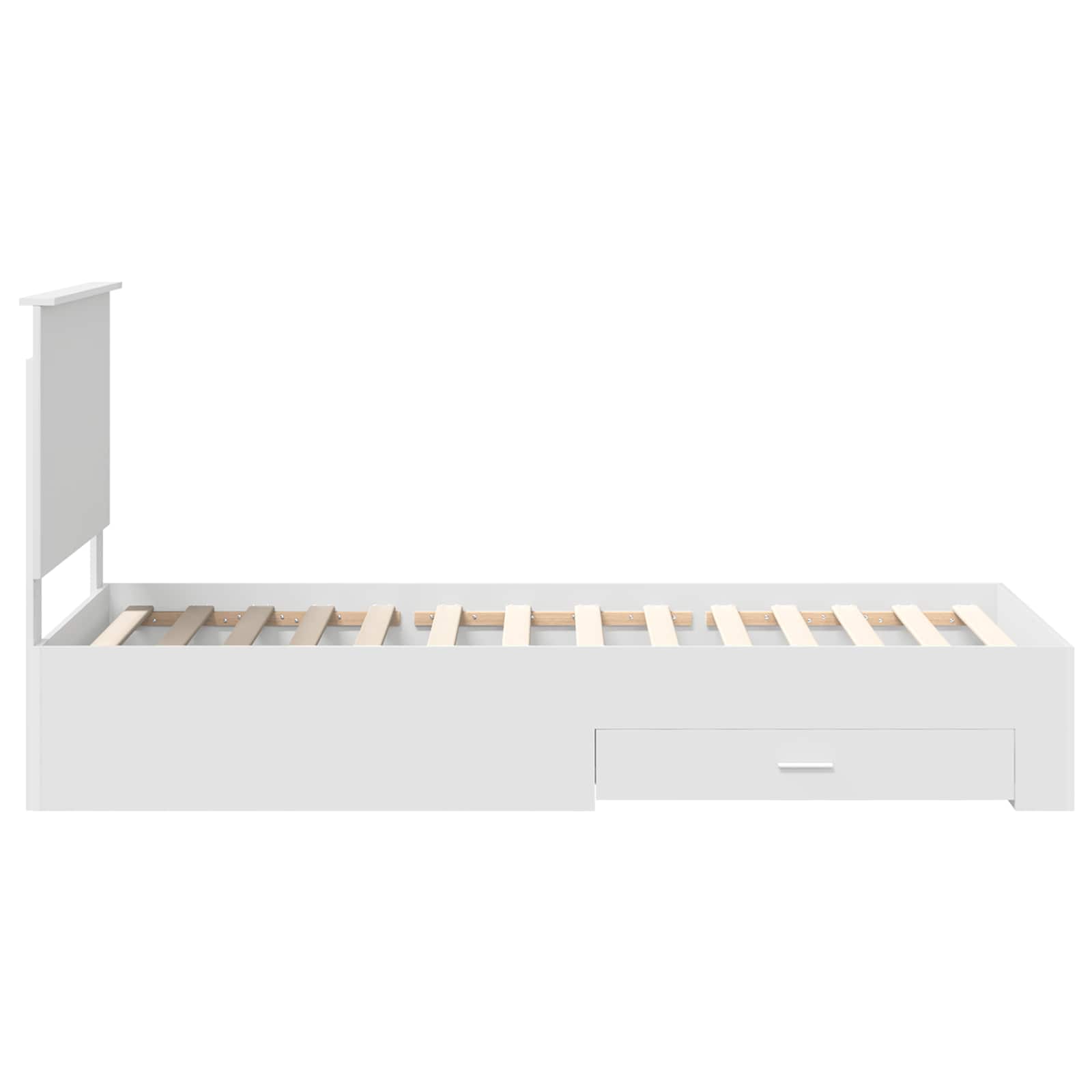 Bedframe met hoofdeinde met lade Wit 90 x 190 cm Bewerkt hout
