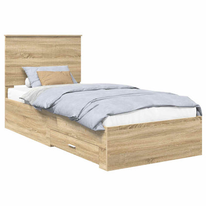 Bedframe met hoofdeinde Sonoma Eiken 90 x 190 cm Bewerkt hout