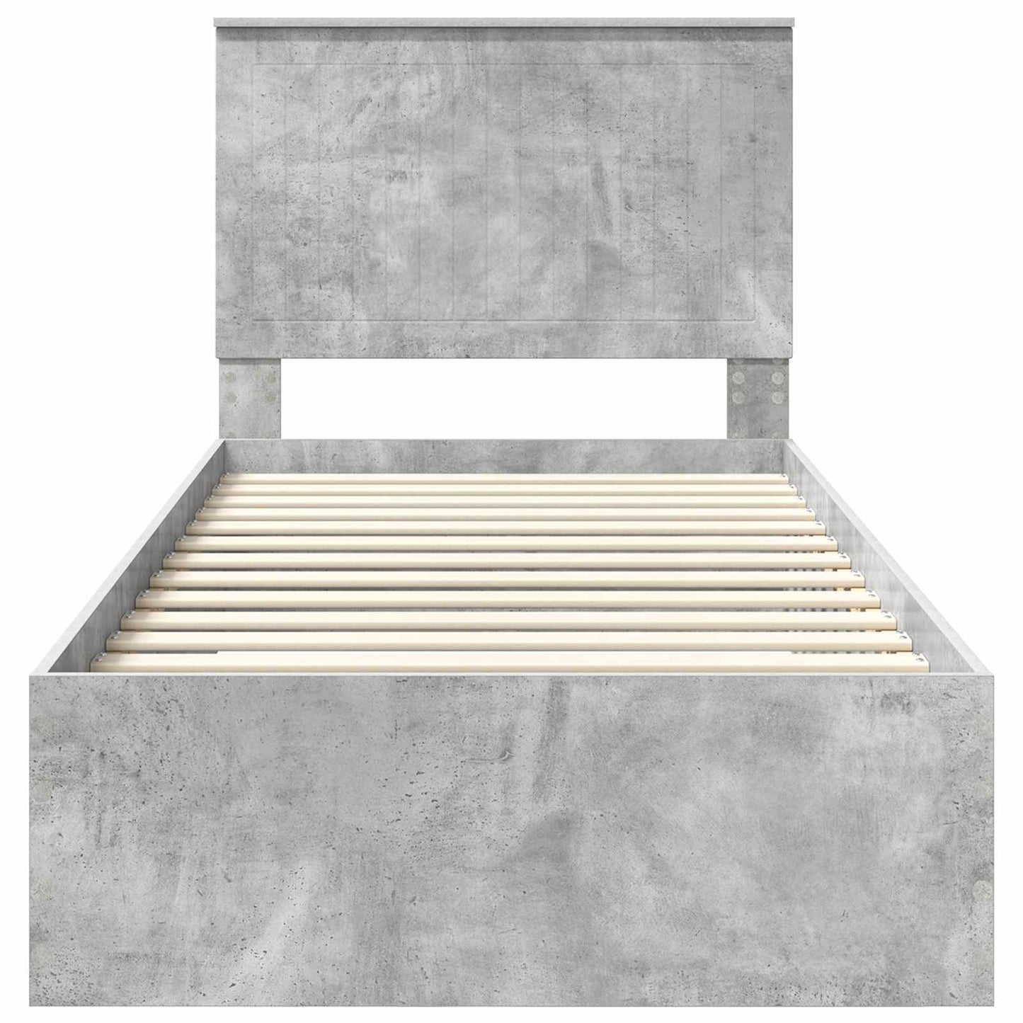 Bedframe met hoofdeinde Beton Grijs 90 x 190 cm Bewerkt hout